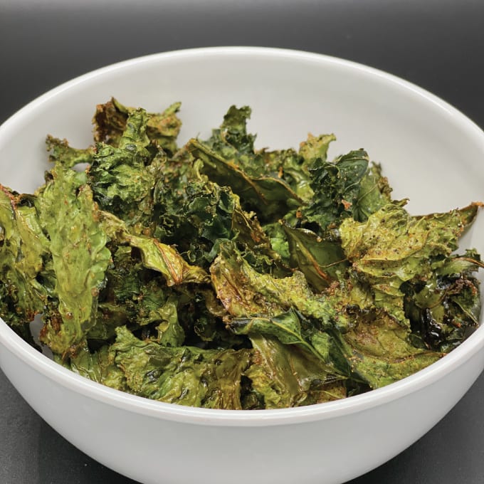 Finished Kale Chips closeup