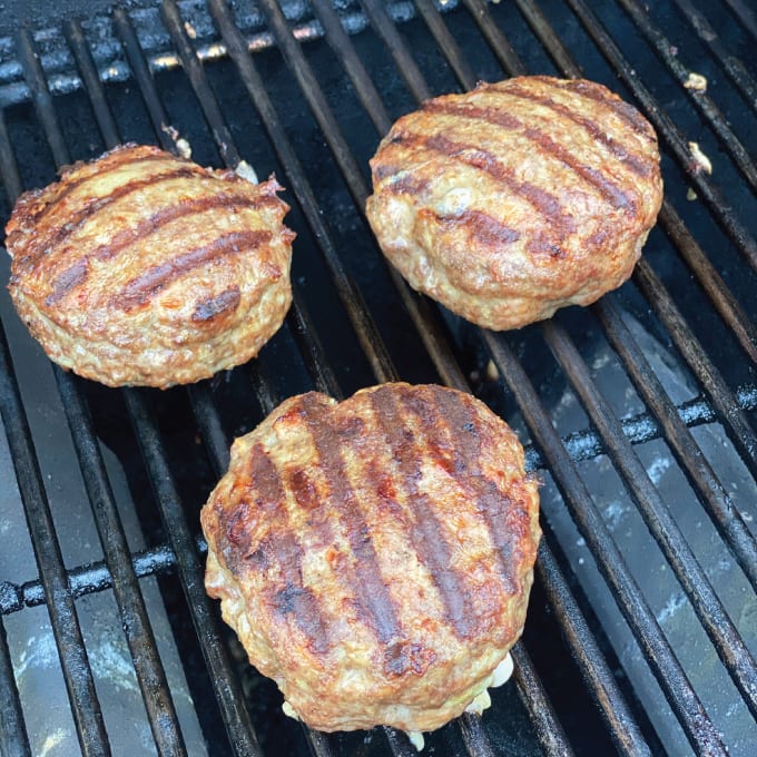 Stuffed Burger on the grill