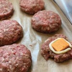 Burgers being made